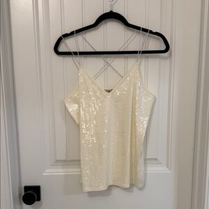 Express Ivory Sequin Camisole